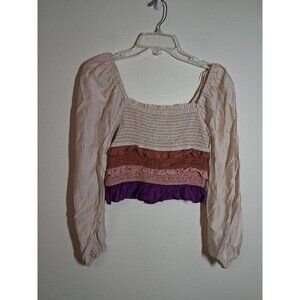 Idem Ditto Boho Crop Top Blouse Y2K Retro 90s Cosplay Renaissance Size Small